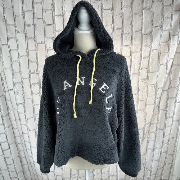 Grayson Threads Black Label Juniors  XL Los Angeles Sherpa Hoodie NWT - Picture 1 of 4